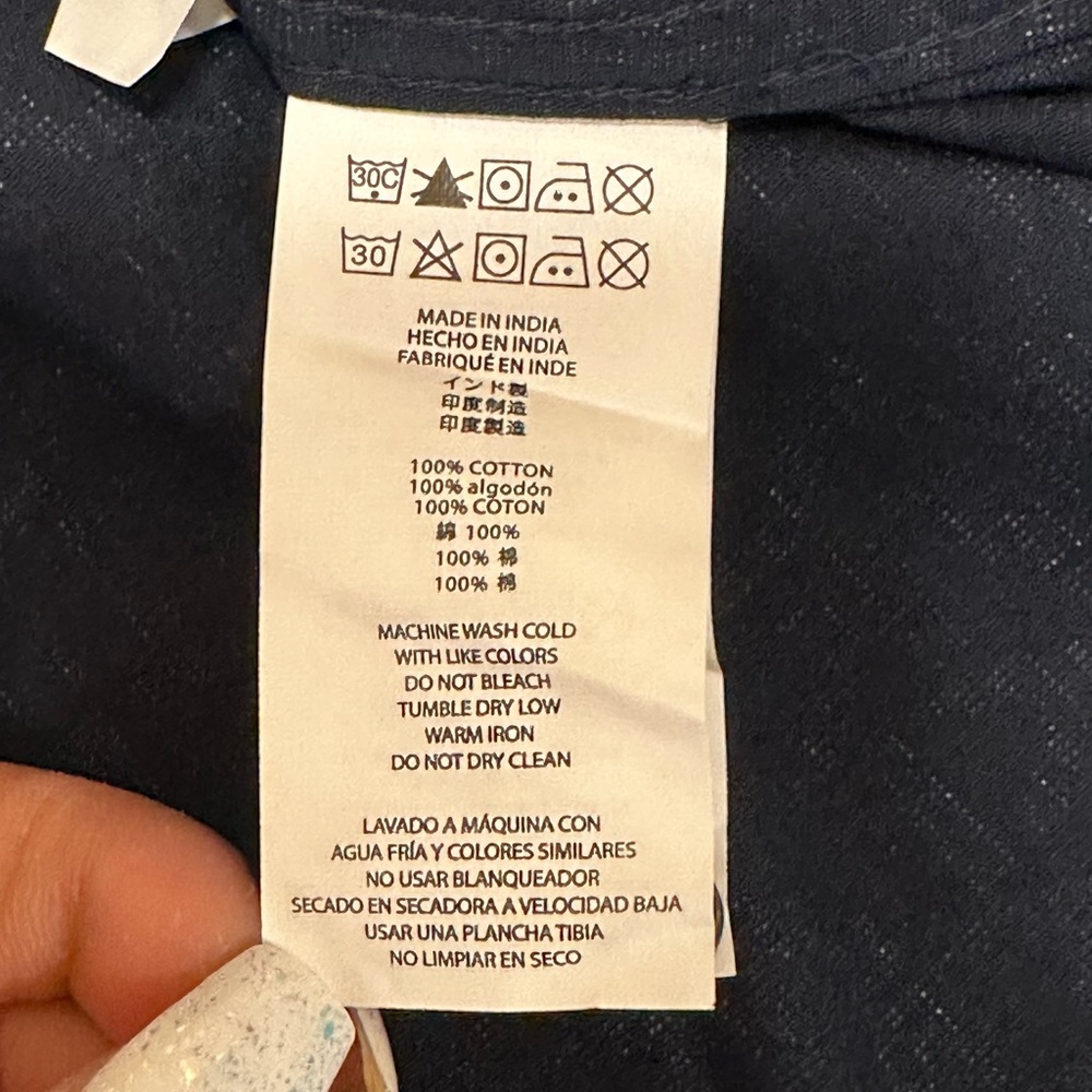 Michael Kors Dark Navy & Grey Geometric Shirt, NWT - Picture 5 of 5